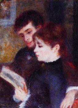 Pierre Auguste Renoir : Reading Couple, Edmond Renoir and Marguerite Legrand
